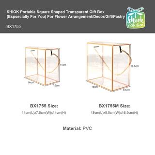 Shiok Portable Square Shaped Transparent Gift Box Espsecially For You