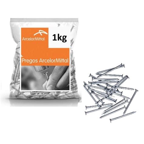 Prego Com Cabeça 13x15 Polidos Pacote 1kg Arcelor Mittal Shopee Brasil