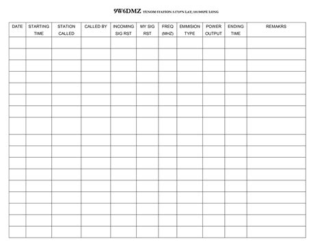 Printable Ham Radio Log Book Template Printable Templates Free | Hot Sex Picture