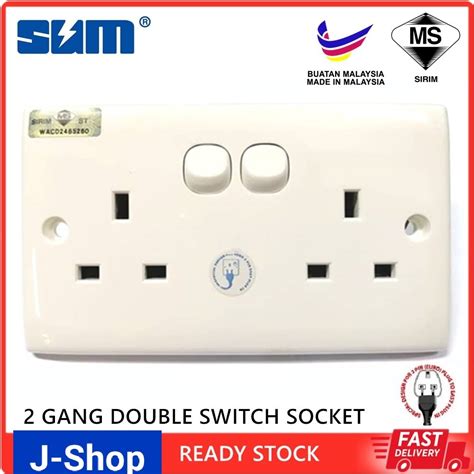 Sum A Double Switch Socket Outlet A Sirim Electric Wall Switched