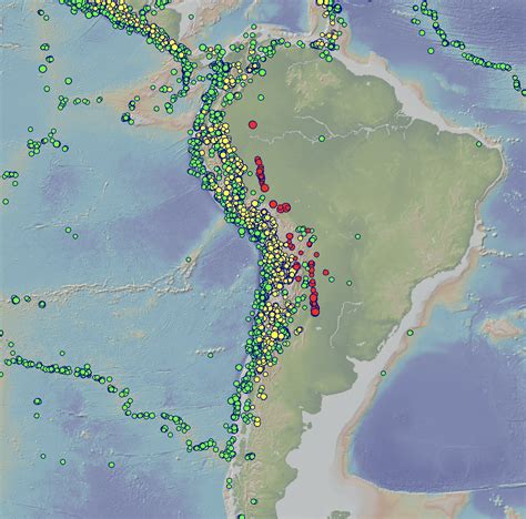 Location, depth, and magnitude of earthquakes around the world : r ...