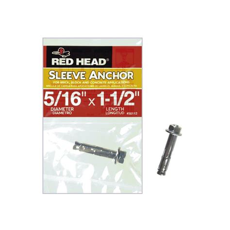 Red Head In X In Zinc Plated Steel Hex Head Sleeve Anchor