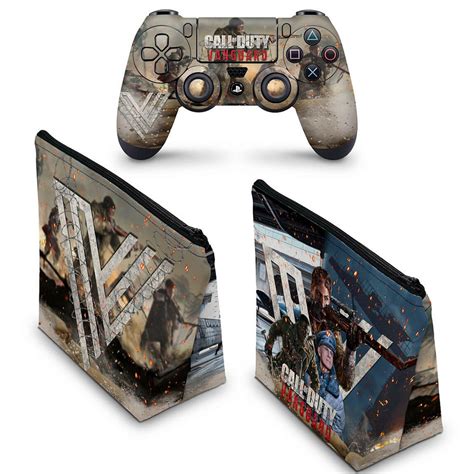 KIT Capa Case E Skin PS4 Controle Call Of Duty Vanguard Pop Arte Skins