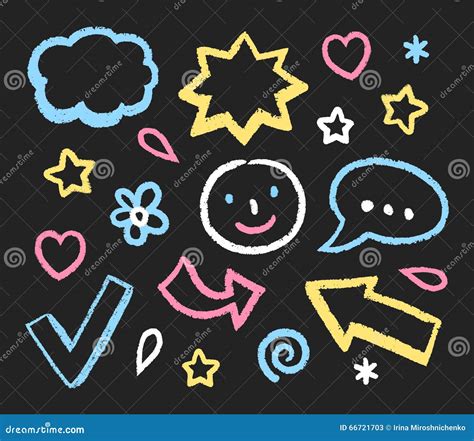 Hand Drawn Chalk Doodles Stock Vector Illustration Of Heart 66721703