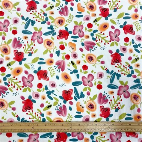 Summertime Floral Cotton Poplin Fabric The Cheap Shop Tiptree