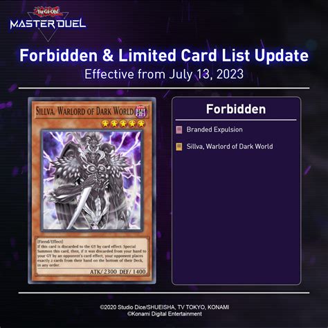 Yu Gi Oh Master Duel On Twitter The New Forbidden And Limited List