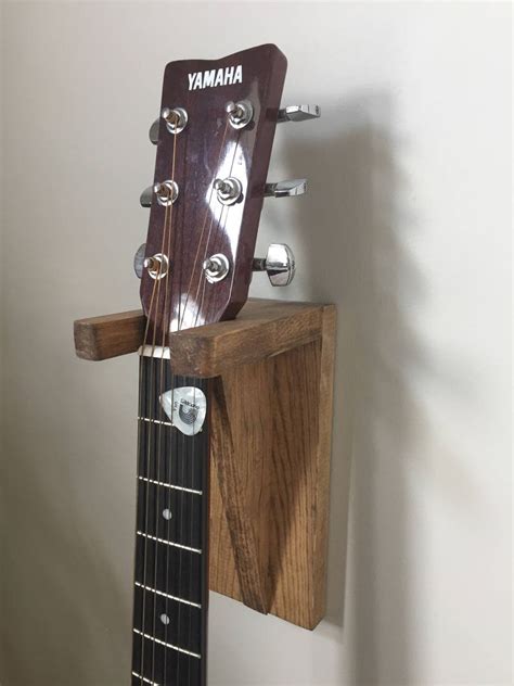 Soporte De Guitarra Montado En Pared De Madera Etsy