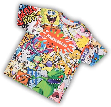 Buy Nickelodeon Mens 90s Cartoon Shirt Rugrats Hey Arnold Ren