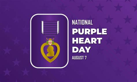 National Purple Heart Day August 7 Background Vector Illustration