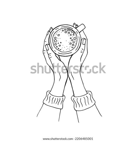 Hand Drawn Sketch Hands Holding Cup Stock Vector Royalty Free