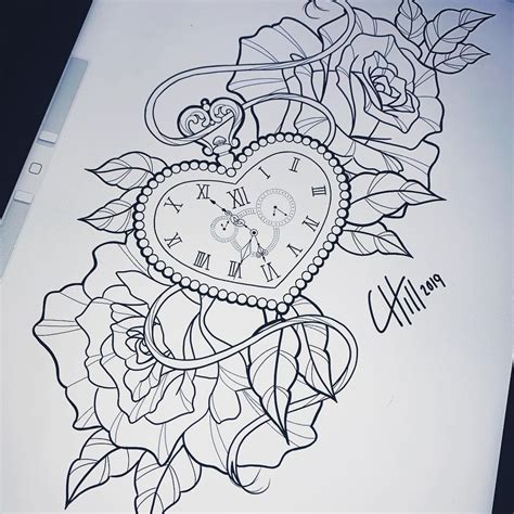 Bild K Nnte Enthalten Malen Blumen Tattoo Tattoo Vorlagen Uhr