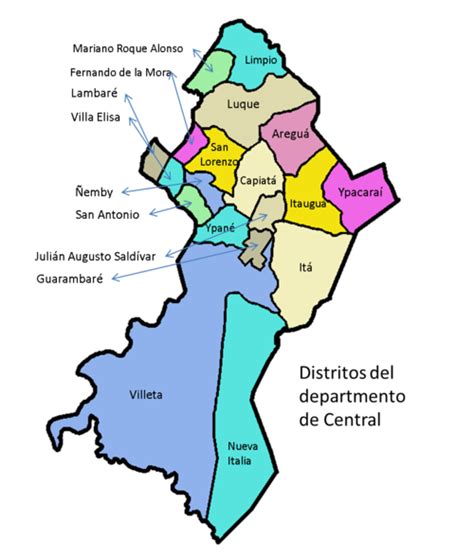 Paraguay Ordenamiento Territorial Los Departamentos Del Paraguay Y