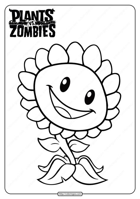 Plants Vs Zombies Sunflower Coloring Page Artofit