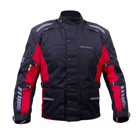 Chamarras Rm Tech Chamarra Para Motociclista Rmtech Yukon Negra Roja