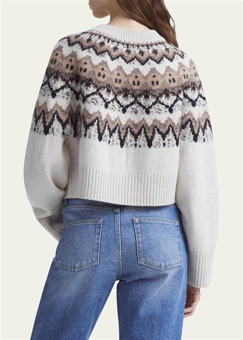 Altuzarra Barnum Fair Isle Wool Cardigan Sweater Bergdorf Goodman