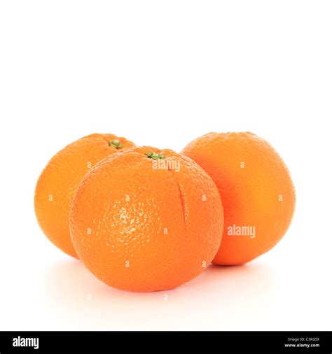 Fine Ripe Oranges All On White Background Stock Photo Alamy