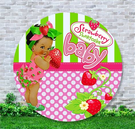 Strawberry Shortcake Round Backdrop Girl S Birthday Party Baby Shower