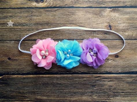 Infant Headband Pink Aqua Purple Baby Headband Newborn Etsy