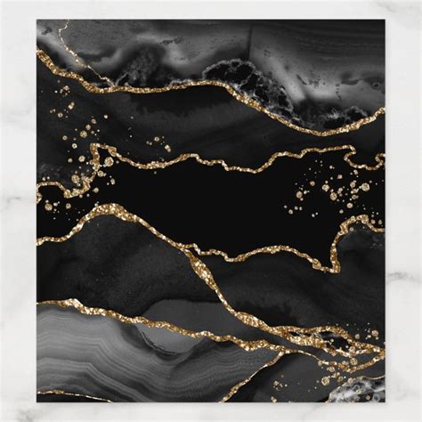 Black And Gold Glitter Marble Wedding Envelope Liner Zazzle