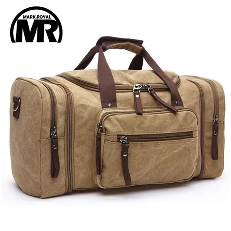 MARKROYAL Canvas Men Travel Bags Carry on Luggage Bags Men Duffel Bag ...