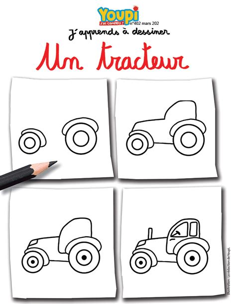 Japprends à dessiner un tracteur avec Youpi Youpi Doc