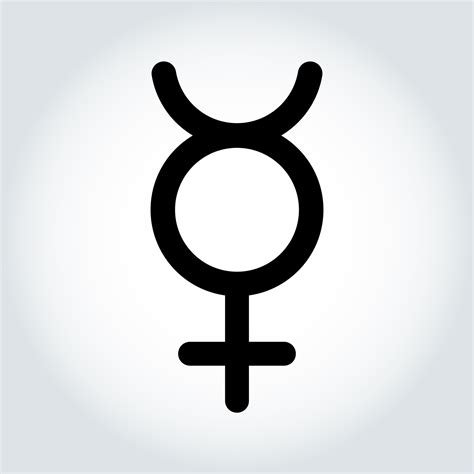 Silhouette Des Transgender Quecksilbersymbols Geschlechts Piktogramm