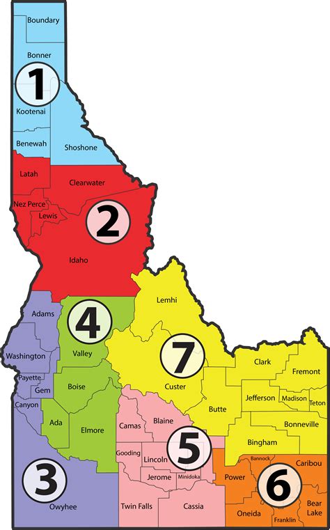 Idaho Regions Map Idaho Clipart Full Size Clipart 823774