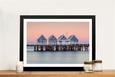 Buy Busselton Jetty Coastal Framed Canvas Art Blue Horizon Prints Au