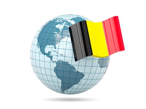 Globe With Flag Illustration Of Flag Of Belgium