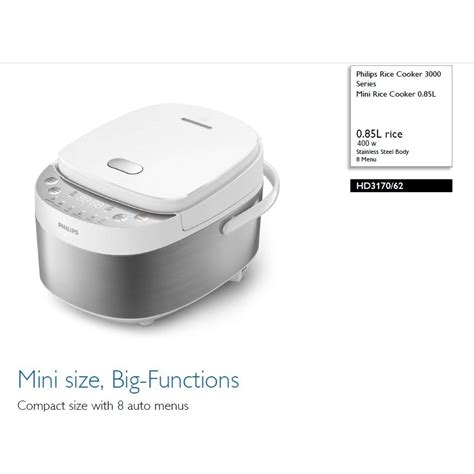 jual philips hd mini rice cooker digital  liter hd