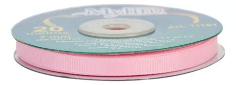 Liston Cinta Popotillo Color Manualidades 7mmx20m Mylin 1pz Rosa Claro