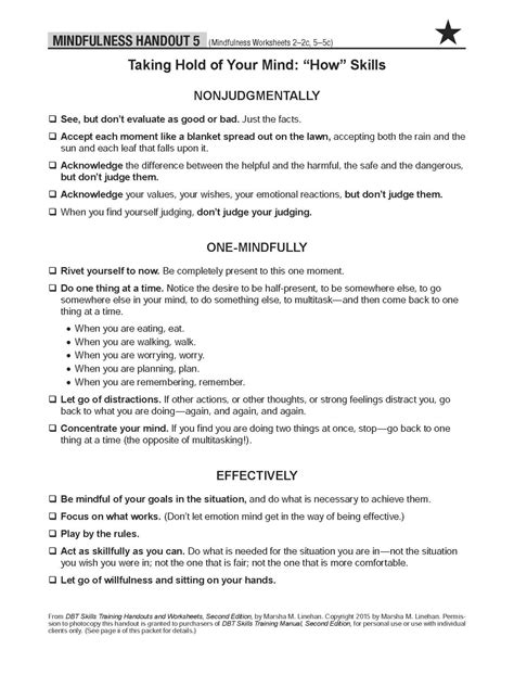 Printable Dbt Mindfulness Worksheets