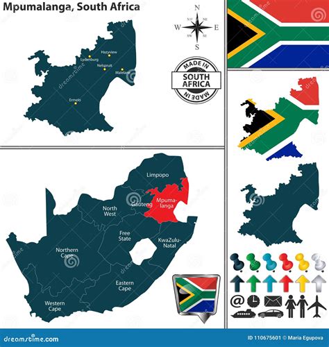 Map Of Mpumalanga South Africa Stock Vector Illustration Of Travel