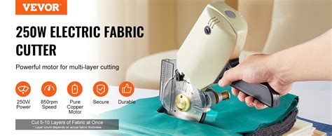 VEVOR Fabric Cutter, 250W Electric Rotary Fabric Cutting Machine, 1.1" Cutting Thickness ...