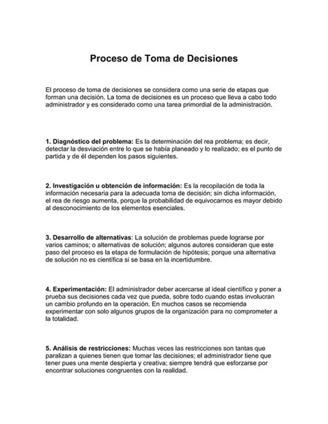 Toma De Decisiones Evidencia PDF