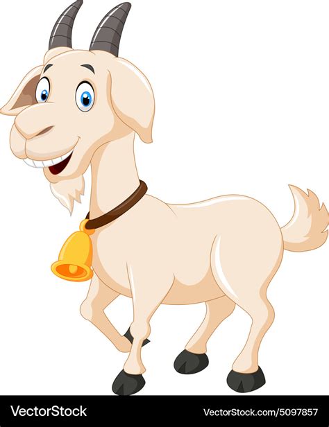 Cute Cartoon Goat Royalty Free Vector Image Vectorstock