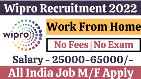 Wipro Recruitment 2022 Wipro Work From Home 2022 Wipro Hiring