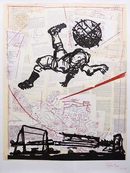 William Joseph Kentridge South Africa Soccer Art Bicycle Kick