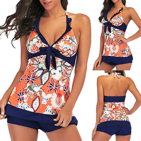 Biquínis 2019 Mujer Mulheres Plus Size Imprimir Tanquíni Swimsuit Beachwear Brasileiro