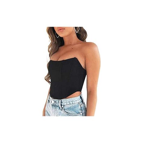 Huyghdfb Women Bustier Corset Top Y2K Push Up Crop Tops Strap Tank Top