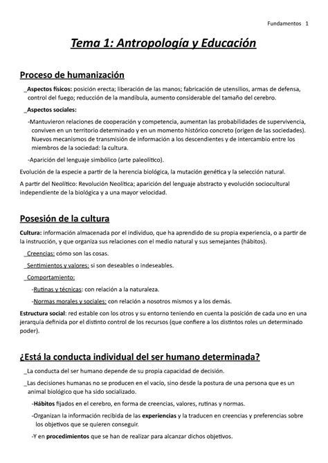 Tema 1 Fundamentos Teóricos De La Educación Infantil Tema 1