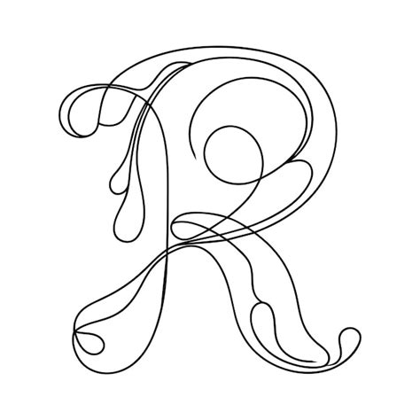 Premium Vector R Alphabet Continuous Line Art Vector Illustration