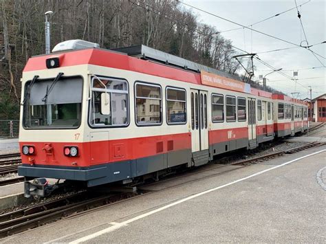 BDe 4 4 17 Waldenburg Der WB Am 10 3 21 Nach Der Abfahrt In