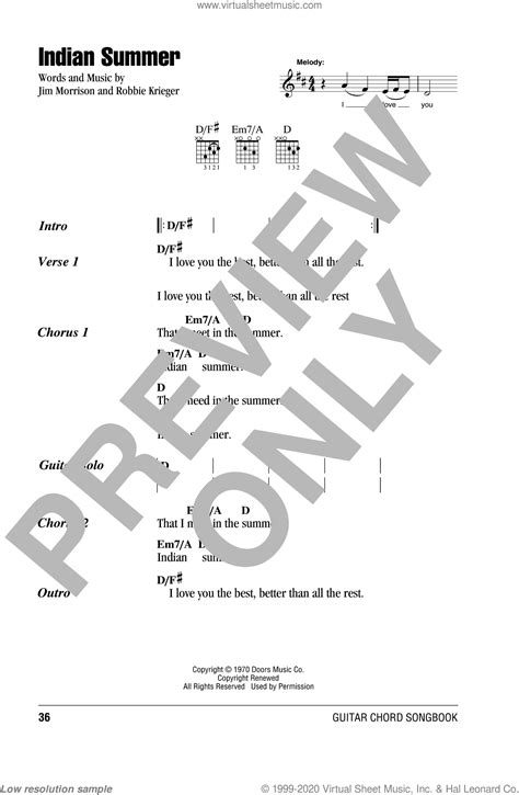 Indian Summer Sheet Music For Guitar Chords Pdf