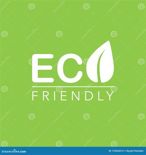 Eco Friendly Logo Concept Green Ecology Vector Illustration Stock