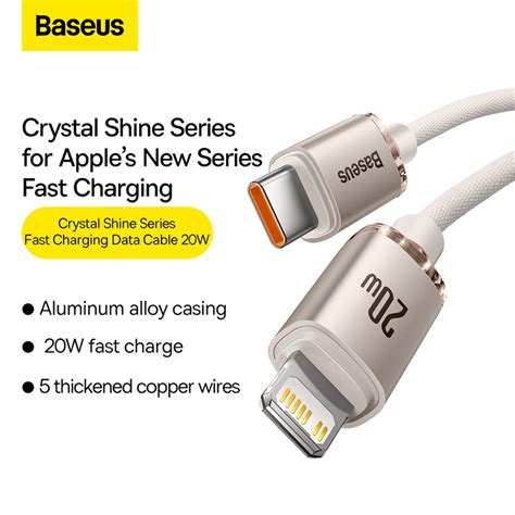 Baseus Crystal Shine Series Fast Charging Data Cable Type C To Ip W