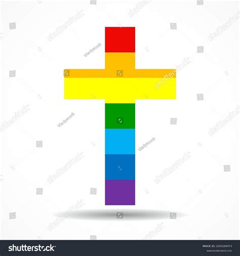 Cross Rainbow Flag Symbol Lgbt Vector Stock Vector Royalty Free 2205284473 Shutterstock