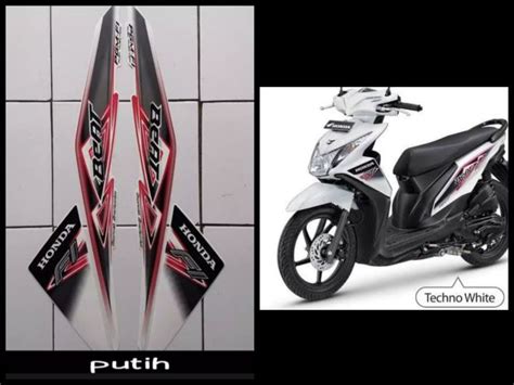 STICKER STRIPING LIS LES POLET BODY MOTOR HONDA BEAT FI 2013 ESP PUTIH