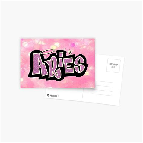 Aries Bratz Style Iconic Pink Glitter Font Logo Cute Y2k Aesthetic