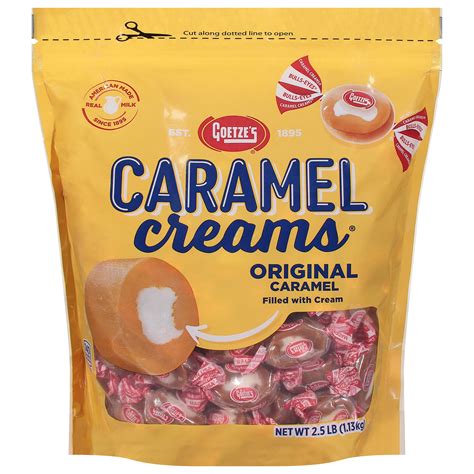 goetzes original caramel creams candy  oz resealable bag peanut